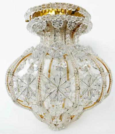 Sherle Wagner International Sherle Wagner Luninaire Flush Mount Crystal Beaded Light Fixture