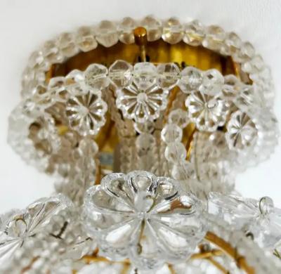 Sherle Wagner International Sherle Wagner Luninaire Flush Mount Crystal Beaded Light Fixture