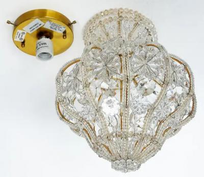 Sherle Wagner International Sherle Wagner Luninaire Flush Mount Crystal Beaded Light Fixture