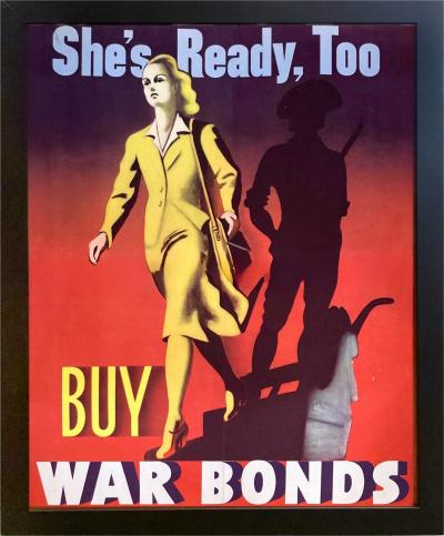 Shes Ready Too Buy War Bonds Vintage WWII Bonds Poster 1942