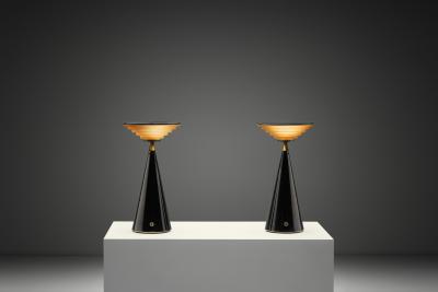 Shigeaki Asahara Pair of Ziggurat Table Lamps by Shigeaki Asahara for Stilnovo Italy 1980s