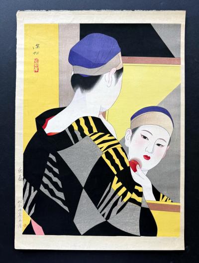 Shinsui Ito Japanese Large Woodblock Print Backstage by Ito Shinsui