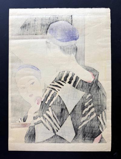 Shinsui Ito Japanese Large Woodblock Print Backstage by Ito Shinsui