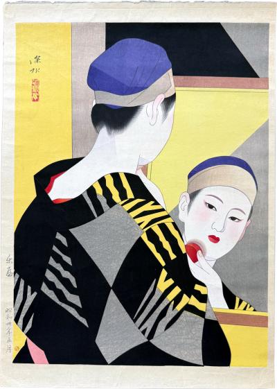 Shinsui Ito Japanese Large Woodblock Print Backstage by Ito Shinsui