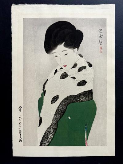 Shinsui Ito Japanese Large Woodblock Print It Looks Like Snow by Ito Shinsui