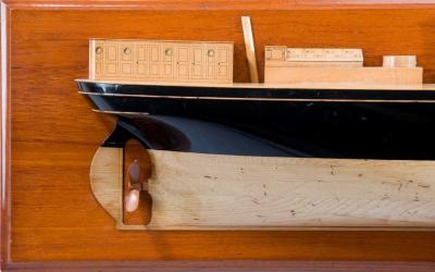 Shipbuilders half block model of the steamship Dunbrody