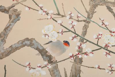 Shirayama Shunp Blooming Plum Trees and Birds ca 1915