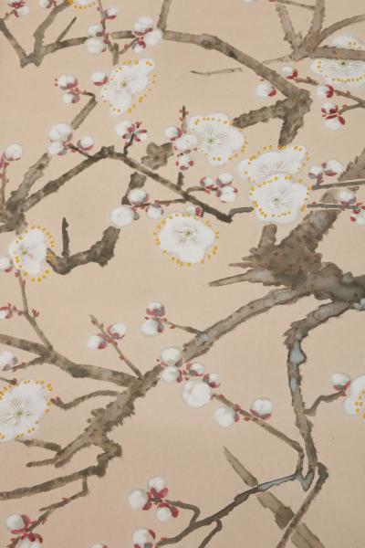 Shirayama Shunp Blooming Plum Trees and Birds ca 1915