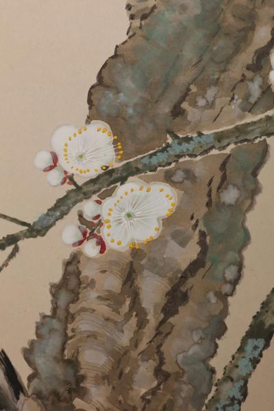 Shirayama Shunp Blooming Plum Trees and Birds ca 1915