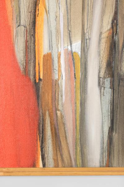 Shirley n e Moss Rapp Mariani Mid Modern Abstract Painting Oil On Board American 1970 s 