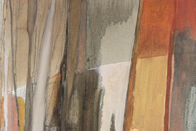 Shirley n e Moss Rapp Mariani Mid Modern Abstract Painting Oil On Board American 1970 s 