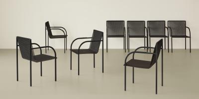 Shiro Kuramata Shiro Kuramata set of eight armchairs model no R401 designed 1982