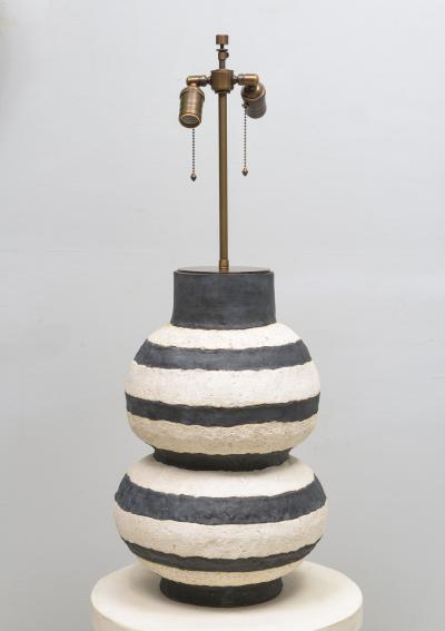 Shizue Imai Bespoke Sculptural Ceramic Black and White Lamp