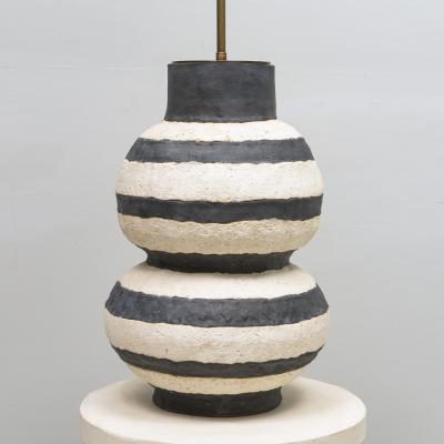 Shizue Imai Bespoke Sculptural Ceramic Black and White Lamp