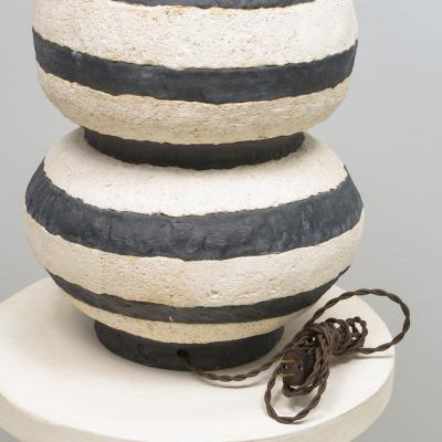 Shizue Imai Bespoke Sculptural Ceramic Black and White Lamp