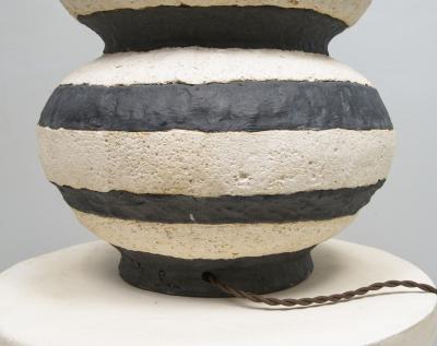 Shizue Imai Bespoke Sculptural Ceramic Black and White Lamp