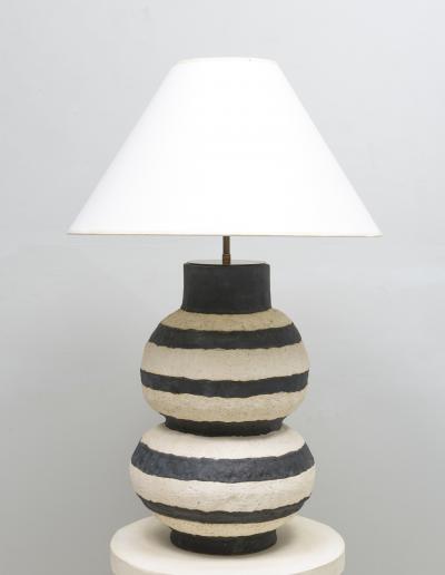 Shizue Imai Bespoke Sculptural Ceramic Black and White Lamp