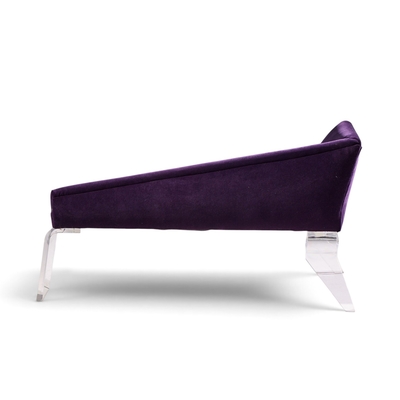 Shlomi Haziza Haziza Mid Century Lucite and Upholstered Sculptural Chaise Lounge Settee