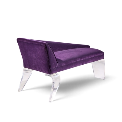 Shlomi Haziza Haziza Mid Century Lucite and Upholstered Sculptural Chaise Lounge Settee