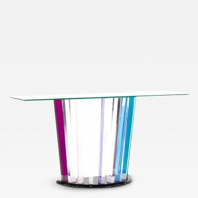 Shlomi Haziza Shlomi Haziza Colored Lucite Glass Top Console Table