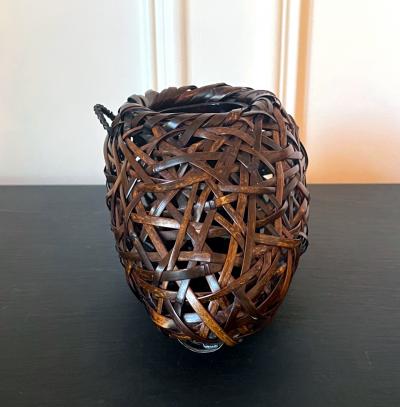 Shobun Suemura Japanese Woven Ikebana Hanging Basket by Suemura Shobun