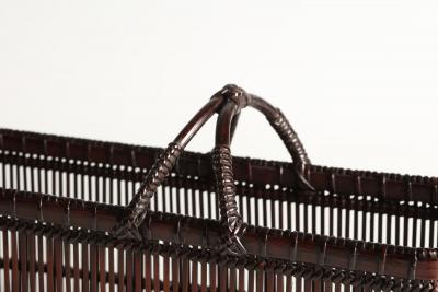 Shobun Suemura Parallel Line Rectangular Flower Basket ca 1992