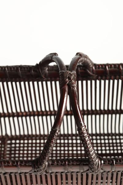 Shobun Suemura Parallel Line Rectangular Flower Basket ca 1992