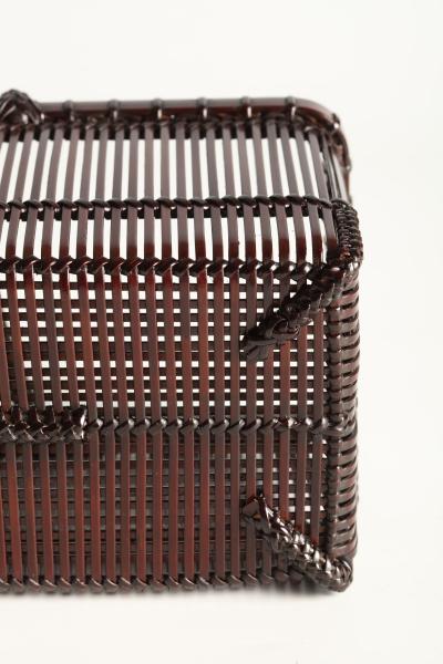 Shobun Suemura Parallel Line Rectangular Flower Basket ca 1992