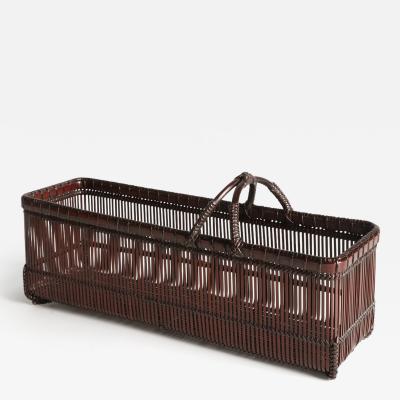 Shobun Suemura Parallel Line Rectangular Flower Basket ca 1992