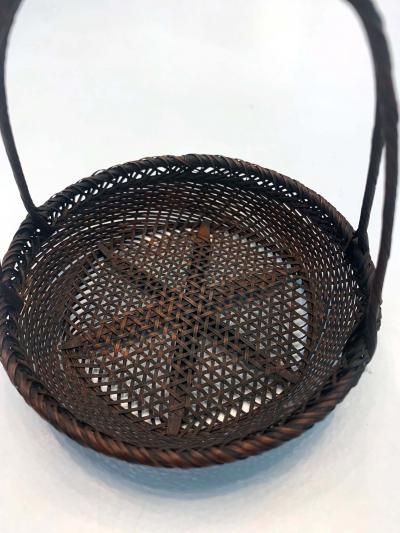 Shokosai I Hayakawa An important miniature Japanese bamboo basket by Hayakawa Shokosai I