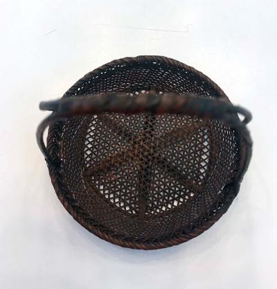 Shokosai I Hayakawa An important miniature Japanese bamboo basket by Hayakawa Shokosai I