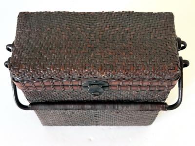 Shokosai I Hayakawa Rare Japanese Handled Bamboo Basket for Chado Hayakawa Shokosai I Tomobako