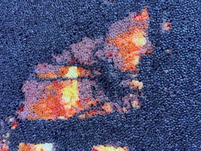 Shonagh Adelman Mixed Media Painting House on Fire 2011