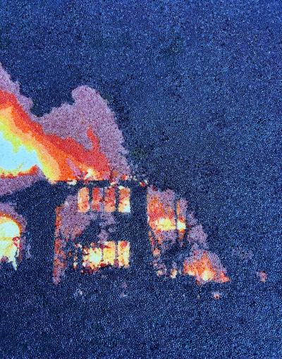 Shonagh Adelman Mixed Media Painting House on Fire 2011