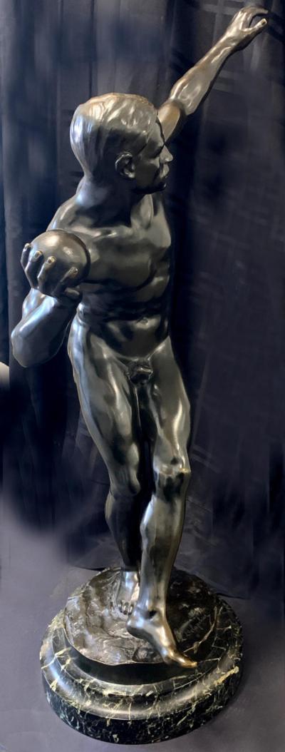 Shotputter Bronze by Louis Delapchier France 1878 1959 