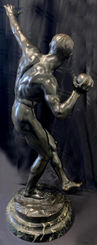 Shotputter Bronze by Louis Delapchier France 1878 1959 