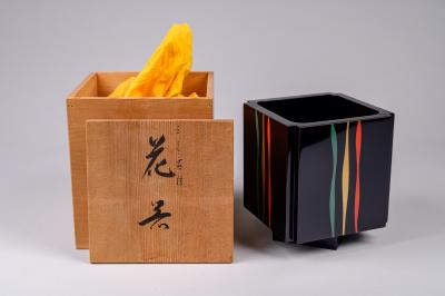 Showa Period Lacquer Flower Basket 