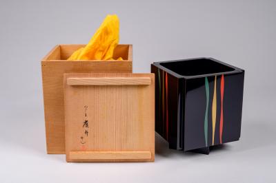 Showa Period Lacquer Flower Basket 