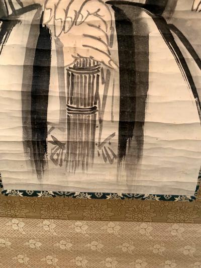 Shukei Shukei Large Antique Zen Japanese Ink Scroll After Sesson Shukei