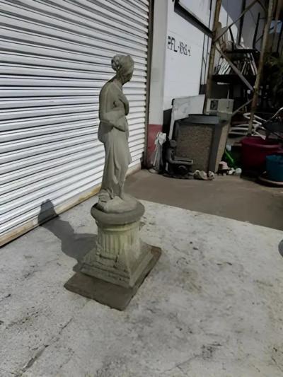 Shy Venus classical sculpture with pedestal