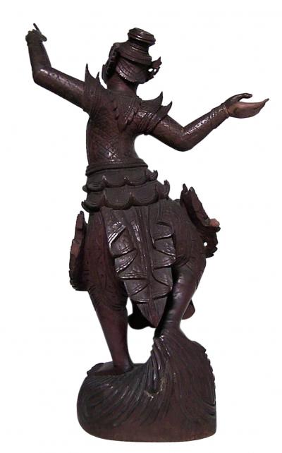 Siamese Carved Walnut Dancing Figure