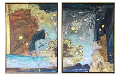 Sid Schatzky Sid Schatzky La Mer 2013 Acrylic on Canvas a Pair