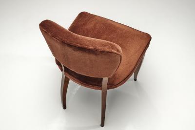 Side Chair With Copper Upholstery France 1940s