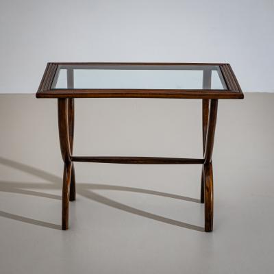 Side Table with Glass Top Italy Mid 20th Century