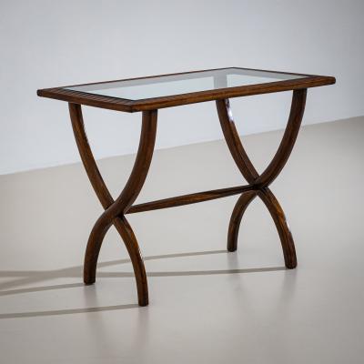 Side Table with Glass Top Italy Mid 20th Century