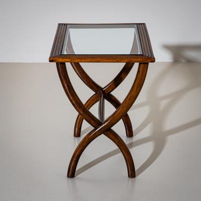 Side Table with Glass Top Italy Mid 20th Century