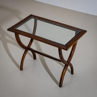 Side Table with Glass Top Italy Mid 20th Century