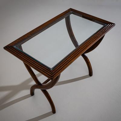 Side Table with Glass Top Italy Mid 20th Century