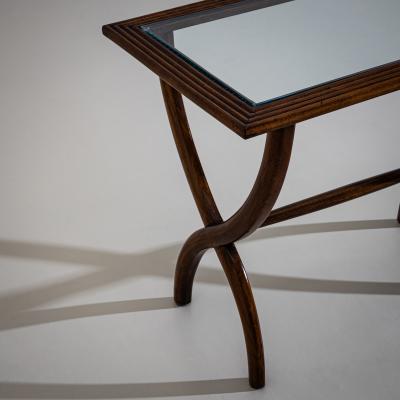Side Table with Glass Top Italy Mid 20th Century