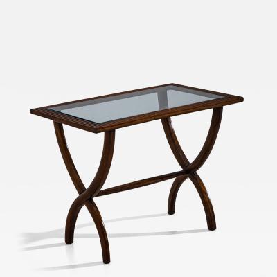 Side Table with Glass Top Italy Mid 20th Century